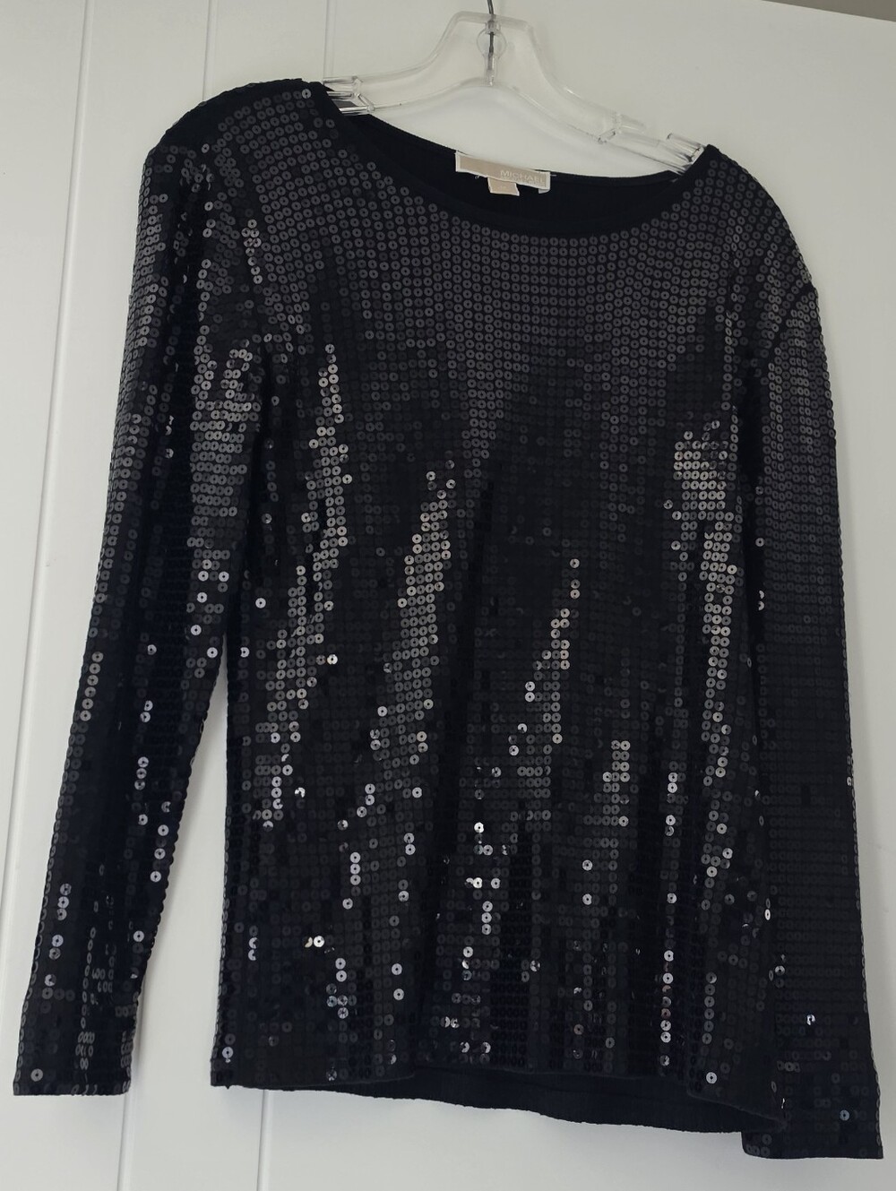 MICHAEL KORS Black Sequin Dressy Top
